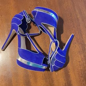 Gianni Bini blue/silver heels